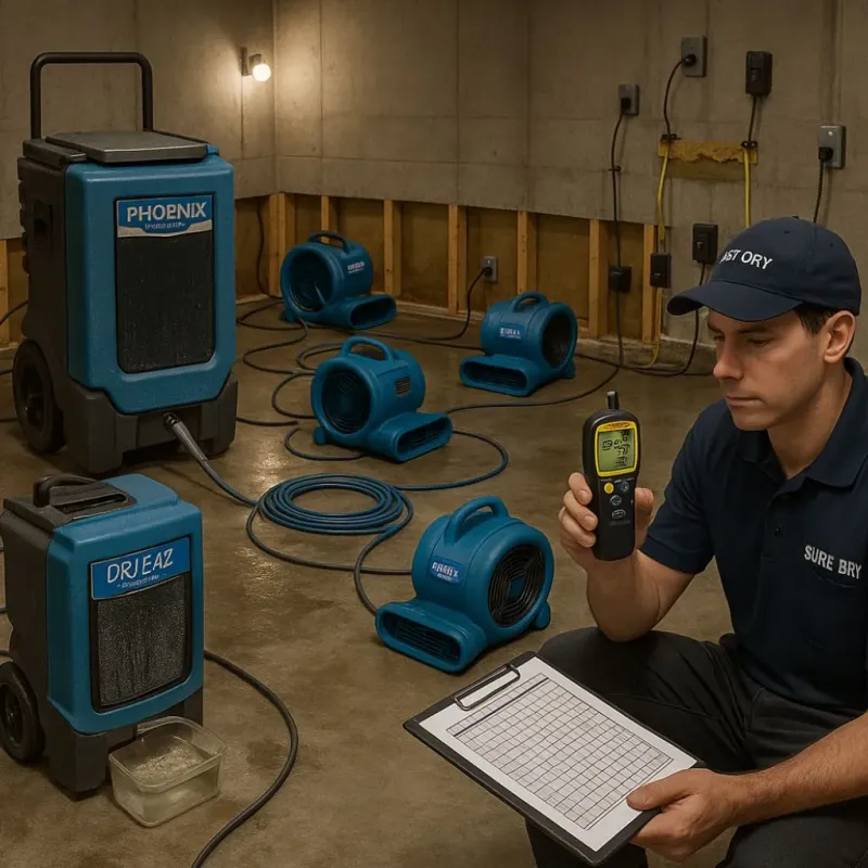 Structural Drying and Dehumidification process in Ormond Beach, FL